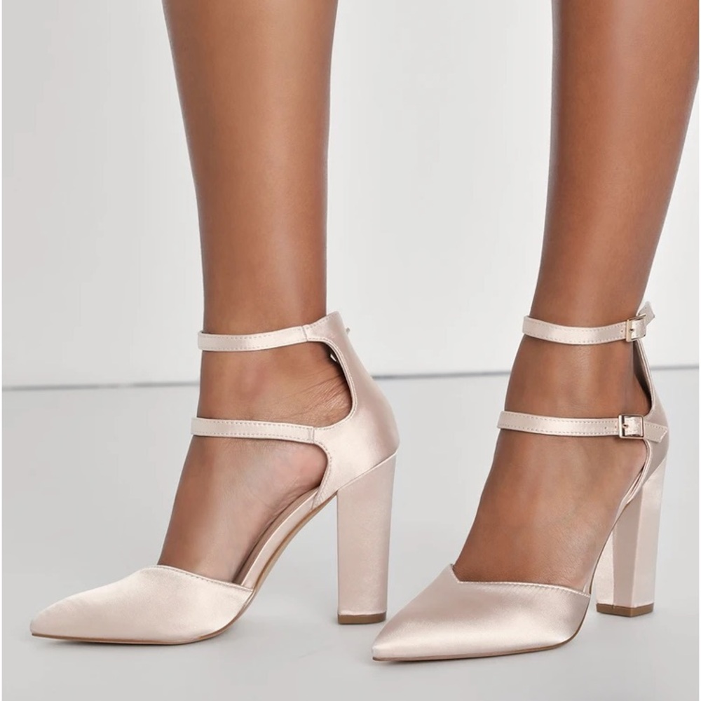 Lulu's Satin Cream Heels